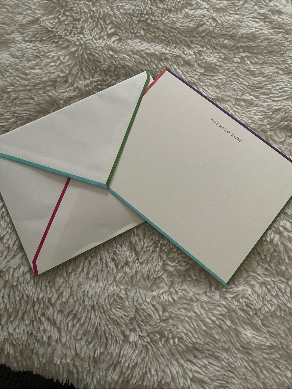kate spade Why Hello There Note Cards with Multicolor Edges